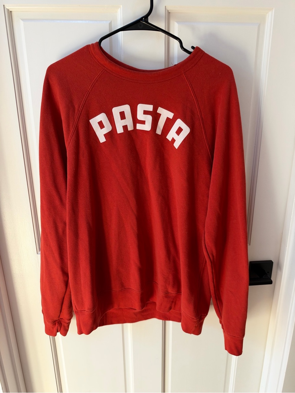 Bella + Canvas Red PASTA Graphic Crewneck Sweatshirt XL Foodie